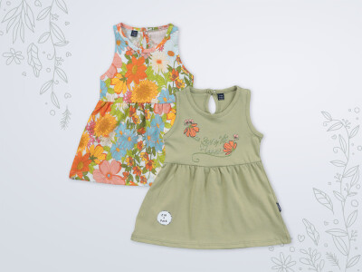 Wholesale Baby Girls 2 Piece Dress 3-18M Miniworld 1003-18200 - Miniworld