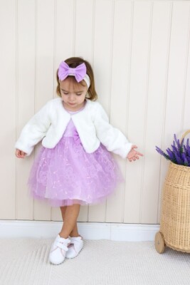 Wholesale Baby Girls 2-Piece Dress and Bolero Set 6-24M Serkon Baby&Kids 1084-M0593 Lilac
