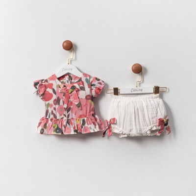 Wholesale Baby Girls 2-Piece Dress and Shorts Set 6-18M Cumino 1014-CMN3435 - 2