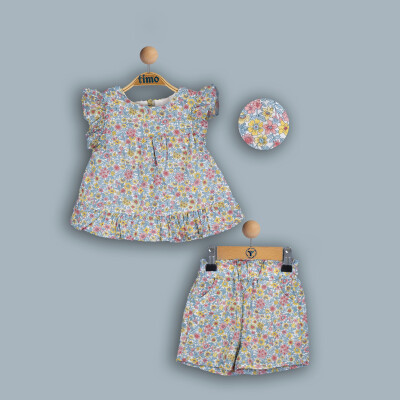 Wholesale Baby Girls 2-Piece Dress and Shorts Set 6-24M Timo 1018-TK4DT202241971 Pembe