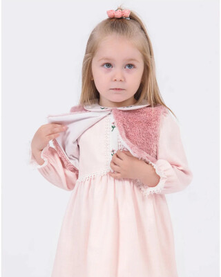 Wholesale Baby Girls 2-Piece Fur Vest and Dress Set 9-24M Bombili 1004-6505 - 1