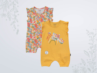 Wholesale Baby Girls 2-Piece Jumpsuit 3-18M Miniworld 1003-18162 Mustard