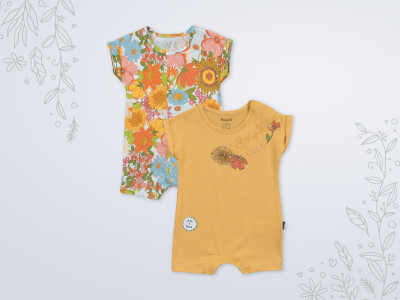 Wholesale Baby Girls 2-Piece Jumpsuit 3-18M Miniworld 1003-18196 Горчичный