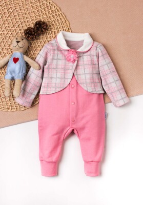 Wholesale Baby Girls 2-Piece Jumpsuit Set with Bolero 3-12M Kidexs 1026-30040-1 - Kidexs