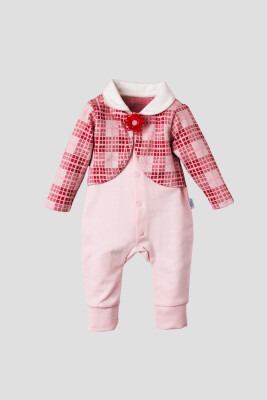 Wholesale Baby Girls 2-Piece Jumpsuit Set with Bolero 3-12M Kidexs 1026-30040-1 - Kidexs (1)