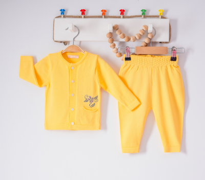 Wholesale Baby Girls 2-Piece Knitwear Cardigan and Pants Set 0-9M Milarda 2001-6039 - 1