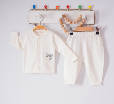 Wholesale Baby Girls 2-Piece Knitwear Cardigan and Pants Set 0-9M Milarda 2001-6039 - Milarda (1)