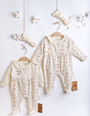 Wholesale Baby Girls 2-Piece Newborn Jumpsuit Set 0-3M Ciccimbaby 1043-4908 - 1