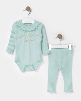 Wholesale Baby Girls 2-Piece Onesies And Pants Set 6-18M Bupper Kids 1053-23923 Mint Green 