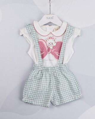 Wholesale Baby Girls 2-Piece Overalls and T-shirt Set 9-24M Sani 1068-6864 - 1