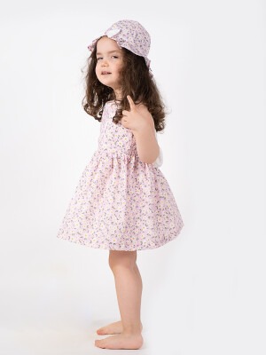 Wholesale Baby Girls 2-Piece Patterned Dress and Hat 6-36M Serkon Baby&Kids 1084-M0484 - Serkon Baby&Kids