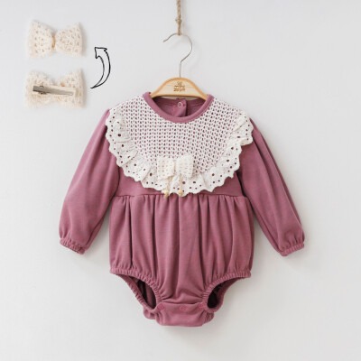 Wholesale Baby Girls 2-Piece Rompers with Claps 6-12M Minizeyn 2014-9001 Dusty Rose