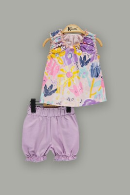 Wholesale Baby Girls 2-Piece Sets with Blouse and Shorts 3-12M Kumru Bebe 1075-3635 - 1