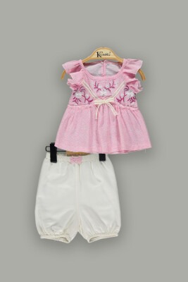 Wholesale Baby Girls 2-Piece Sets with Blouse and Shorts 6-18M Kumru Bebe 1075-3654 - Kumru Bebe (1)