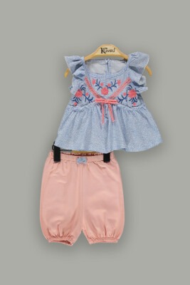 Wholesale Baby Girls 2-Piece Sets with Blouse and Shorts 6-18M Kumru Bebe 1075-3654 - Kumru Bebe