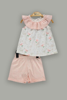 Wholesale Baby Girls 2-Piece Sets with Ruffle Blouse and Shorts 6-18M Kumru Bebe 1075-3617 - 2