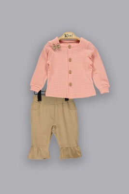 Wholesale Baby Girls 2-Piece Sets with Shirt And Pants 6-18M Kumru Bebe 1075-3818 Лососевый цвет