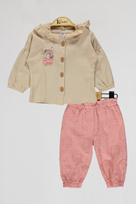Wholesale Baby Girls 2-Piece Shirt and Pants Set 6-18M Kumru Bebe 1075-4046 - 2