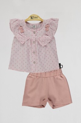 Wholesale Baby Girls 2-Piece Shirt and Shorts Set 6-18M Takım Kumru Bebe 1075-4099 - 4