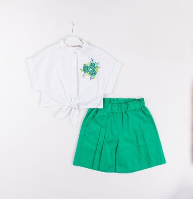 Wholesale Baby Girls 2-Piece Shirt and Shorts Set 7-10Y Büşra Bebe 1016-24131 - 2