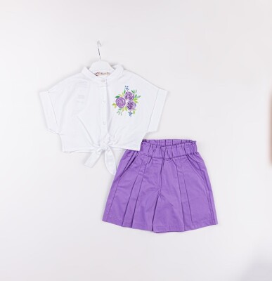 Wholesale Baby Girls 2-Piece Shirt and Shorts Set 7-10Y Büşra Bebe 1016-24131 - Büşra Bebe