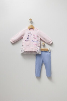 Wholesale Baby Girls 2-Piece Sweatshirt and Leggings Set 6-24M Tongs 1028-4393 - Tongs