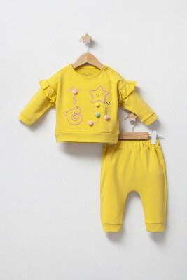 Wholesale Baby Girls 2-Piece Sweatshirt and Pants Set 6-24M Takım Tongs 1028-3554 - Tongs