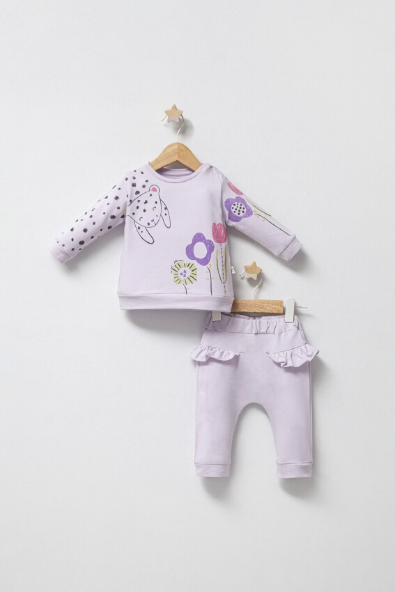 Wholesale Baby Girls 2-Piece Sweatshirt and Pants Set 6-24M Tongs 1028-3557 - 2
