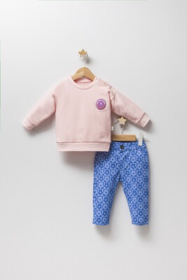Wholesale Baby Girls 2-Piece Sweatshirts and Pants Set 6-24M Tongs 1028-4903 - 2