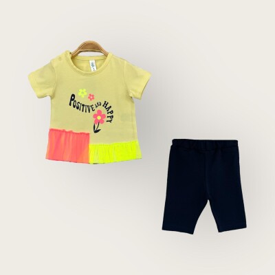 Wholesale Baby Girls 2-Piece T-Shirt and Capri Set 6-18M Algiy Mini 2047-3500TK Yellow