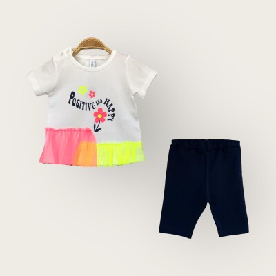 Wholesale Baby Girls 2-Piece T-Shirt and Capri Set 6-18M Algiy Mini 2047-3500TK Ecru