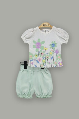 Wholesale Baby Girls 2-Piece T-Shirt Sets with Shorts 6-18M Kumru Bebe 1075-3814 - 3