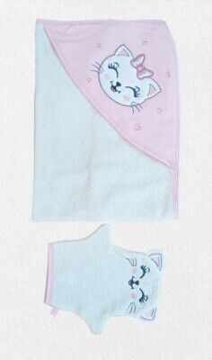 Wholesale Baby Girls 2-Piece Towel Set 0-18M Tomuycuk 1074-55093 - 1