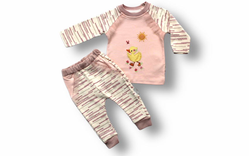 Wholesale Baby Girls 2-Piece Tracksuit Set 0-9M Tomuycuk 1074-75385 - 1