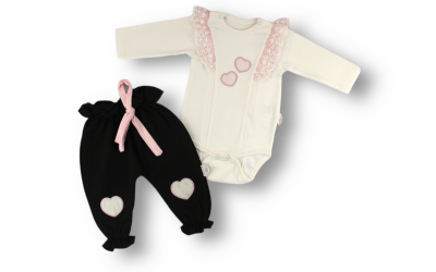 Wholesale Baby Girls 2-Piece Tracksuit Set 3-12M Tomuycuk 1074-75382 - Tomuycuk