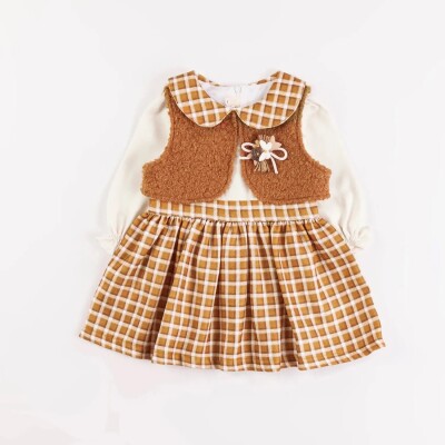 Wholesale Baby Girls 2-Piece Vest and Dress Set 9-24M Minibombili 1005-6157 - Minibombili