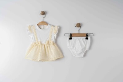 Wholesale Baby Girls 2-Pieces Dress and Short Set 6-18M Eray Kids 1044-13351 Yellow