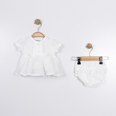 Wholesale Baby Girls 2-Pieces Dress and Short Set 6-18M Eray Kids 1044-13369 Экрю