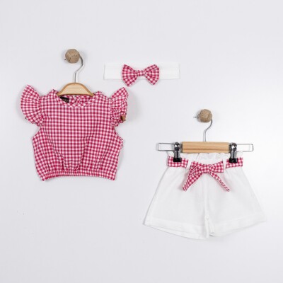 Wholesale Baby Girls 2-Pieces Headband Blouse and Short Set 9-24M Eray Kids 1044-13336 - Eray Kids (1)