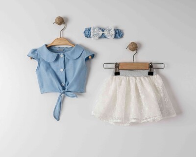 Wholesale Baby Girls 2-Pieces Headband Blouse and Skirt Set 6-18M Eray Kids 1044-13346 - Eray Kids