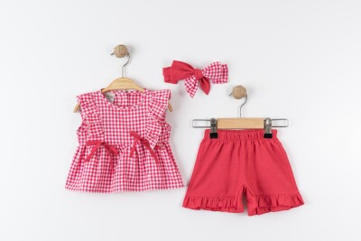 Wholesale Baby Girls 2-Pieces Headband Dress and Short Set 6-18M Eray Kids 1044-13333 - 2