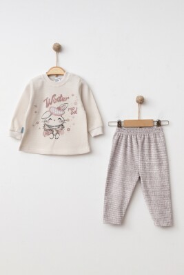 Wholesale Baby Girls 2-Pieces Sweatshirt and Pants Set 6-12M Hoppidik 2017-2335 Розовый 