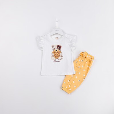 Wholesale Baby Girls 2-Pieces T-shirt and Pants Set 9-24M Sani 1068-9932 Sarı