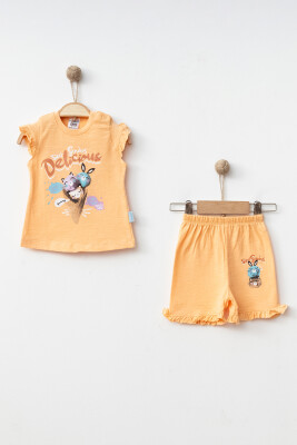 Wholesale Baby Girls 2-Pieces T-shirt and Short Set 3-9M Hoppidik 2017-2296 - 2
