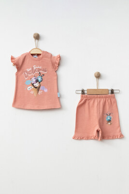 Wholesale Baby Girls 2-Pieces T-shirt and Short Set 3-9M Hoppidik 2017-2296 - Hoppidik