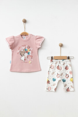 Wholesale Baby Girls 2-Pieces T-shirt and Short Set 6-12M Hoppidik 2017-2353 - Hoppidik