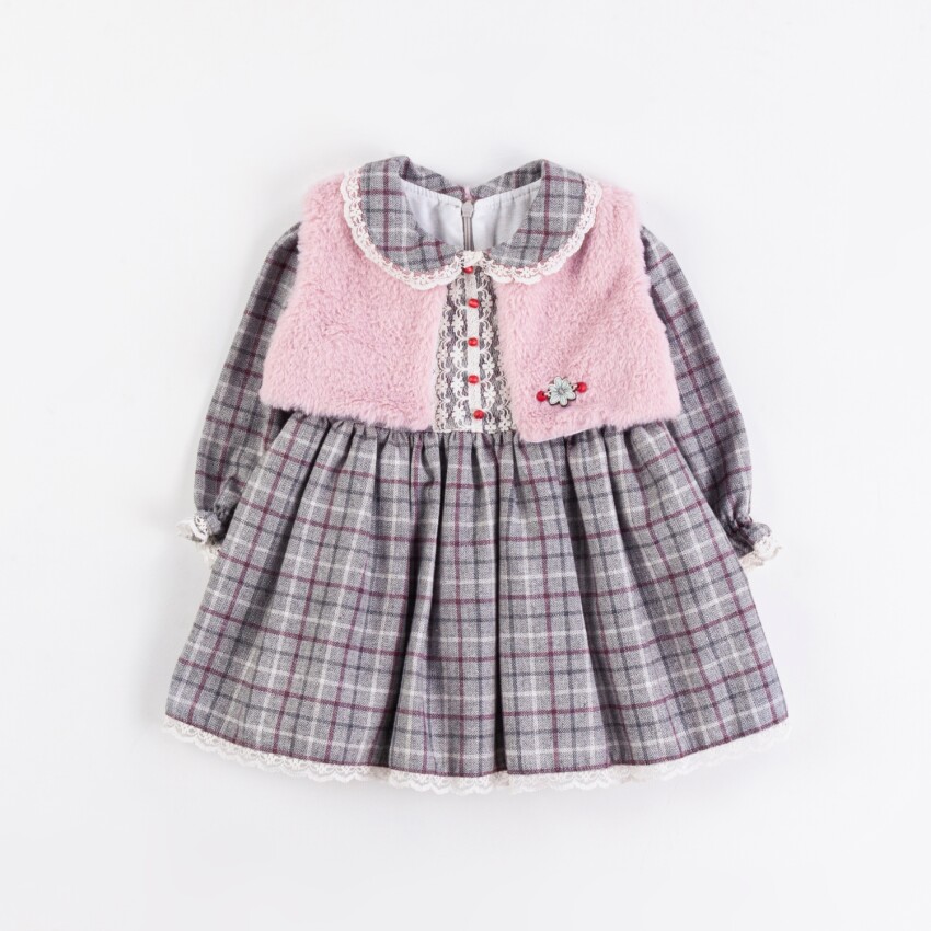 Wholesale Baby Girls 2-Pieces Vest and Dress Set 9-24M Bombili 1004-6512 - 2
