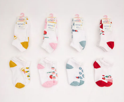 Wholesale 24-Piece Girls Socks with BoxDefne 1064-DFN2P-K021-23(3-4) - Defne