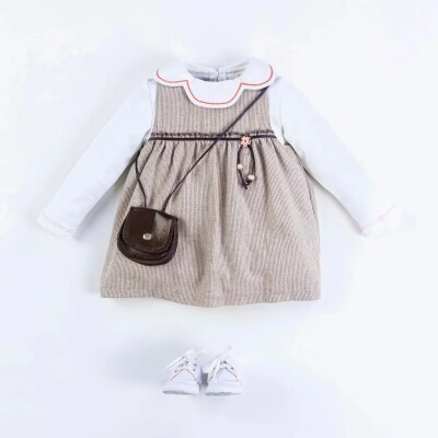 Wholesale Baby Girls 3-Piece Badi, Dress and Bag Set 6-18M Minibombili 1005-6503 - 2
