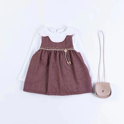 Wholesale Baby Girls 3-Piece Badi, Dress and Bag Set 6-18M Minibombili 1005-6503 - Minibombili